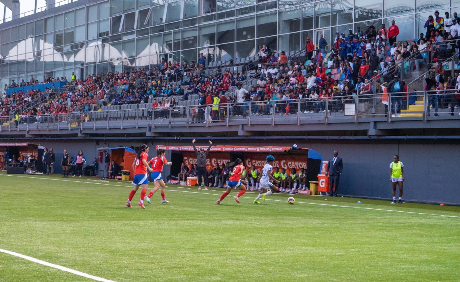 Haiti national team match, seen from the bench